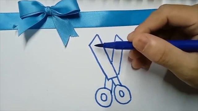 Bolalar Uchun Qaychi Chizish / Drawing Scissors For Children And Kids / Рисование ножницы для детей