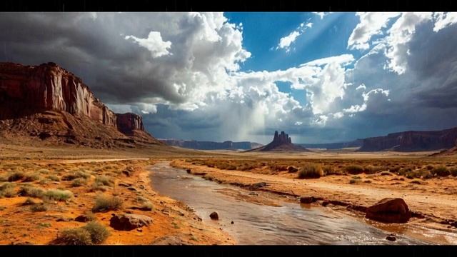 Дождь в пустыне, видео для сна