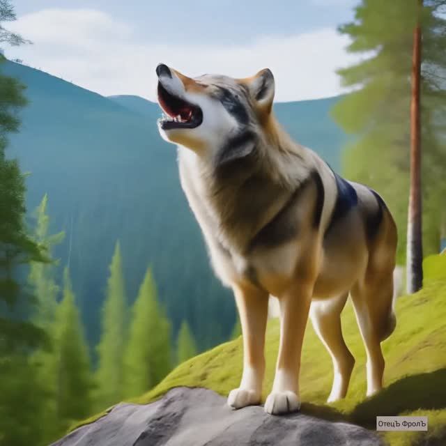 Волчий вой. Музыка для релаксации. Нейросеть.Клип. звуки природы смотреть онлайн