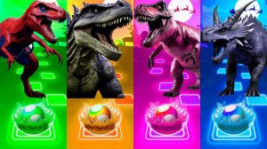 Т-РЕКС ЧЕЛОВЕК ПАУК VS ИНДОРАПТОР VS АЛЬБЕРТОЗАВР VS МОЗАЗАВР ЮРСКИЙ ПЕРИОД | Tiles Hop