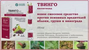 Твинго - новое средство против основных вредителей яблони, груши и винограда. Обзор инсектицида.