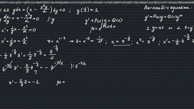 1.62 ydx+(x-(x^3y)/2)dy=0 смотреть онлайн
