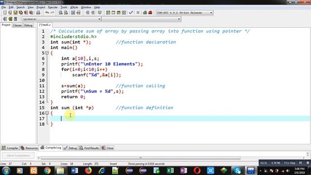 Calculate sum of array by passing array into function using pointer in c programming смотреть онлайн
