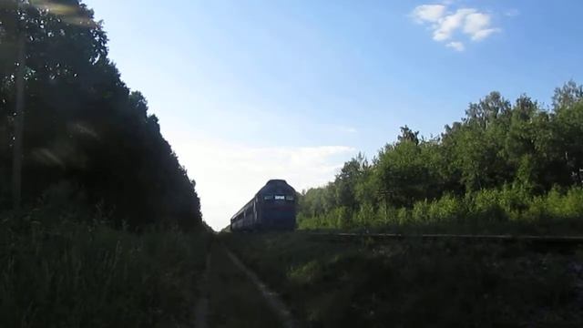 Дизель-поїзд Д1-658, тепловоз 2М62-0929А смотреть онлайн