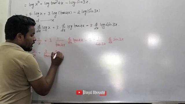 12th Class Derivative X^ 5 . Tan^3 (4x) Sin^ 2 3x Solution #shorts #derivatives #dayalsir