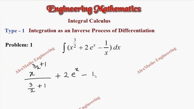 Integration as an inverse process of Differentiation Type 1 Integral Calculus EngineeringMathematic смотреть онлайн