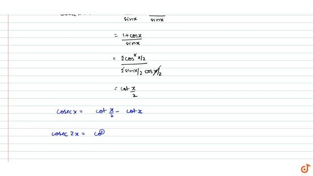 `S=cosecx+cosec�2x+cosec�4x+�+cosec�2nx=cot(x/2)?cot2nx` смотреть онлайн