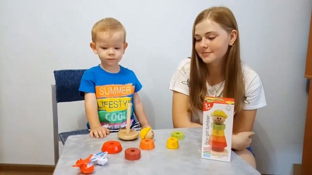 Распаковка деревянной игрушки Пирамидка-клоун Game Play tive смотреть онлайн