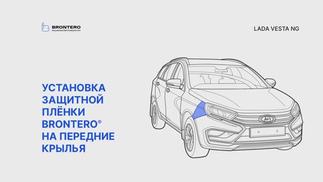 Нанесение полиуретановой пленки Brontero на крылья Lada Vesta NG