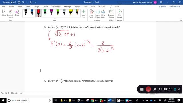 Relative Extrema Increasing Decreasing Intervals Examples 1 смотреть онлайн