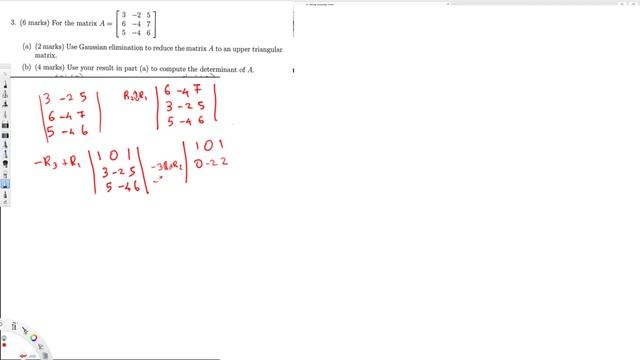 Reduce the matrix A to an upper triangular matrix and compute the determinant of A смотреть онлайн