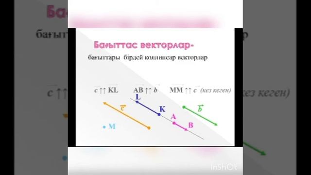 Вектор. Вектор ұғымы және оның түрлері.Векторларға амалдар қолдану. 9.1.4.1-9.1.4.2