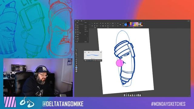 #MONDAYSKETCHES w 2D Illustrator @DeltaTangoMike - drawing a Micron Pen from the Art Tool Gang on… смотреть онлайн