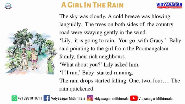 The Little Girl And The Umbrella|Class 5|English| Unit 3|The Girl In The Rain|Malayalam Meaning смотреть онлайн