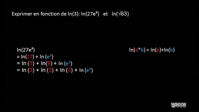exprimer en fonction de ln(3) le nombre : ln(27 e^3) смотреть онлайн