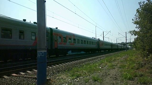 Электровоз ЧС7-208 с поездом №124В Белгород — Новосибирск смотреть онлайн