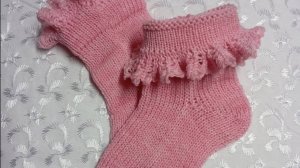 Носочки - гольфы " Рюшка" на вязальной машине.