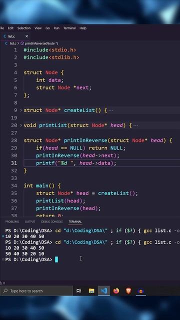 Print a Linked List in Reverse Without Actually Reversing the List #programming #interview #dsa смотреть онлайн