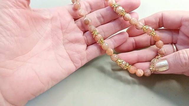 Колье из бусин солнечного камня "Солнечные блики" от Ольги Досовой. смотреть онлайн
