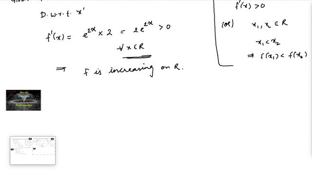 Show that the function given by f(x) =e^2x ￼is increasing on R. смотреть онлайн