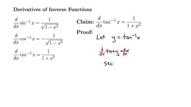 Proof: Derivative of the Inverse Tan (arctan) Function смотреть онлайн
