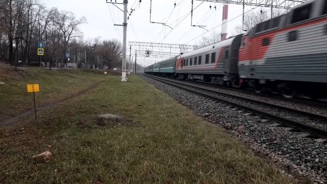 Электровоз ЧС7-286 с пассажирским поездом 83 "Караганды-Москва" смотреть онлайн