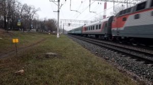 Электровоз ЧС7-286 с пассажирским поездом 83 "Караганды-Москва"