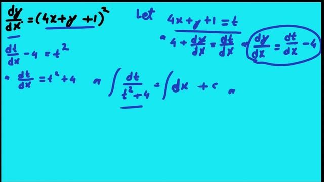 solution of dy/dx = (4x + y + 1)^2 if y(0) = 1 смотреть онлайн