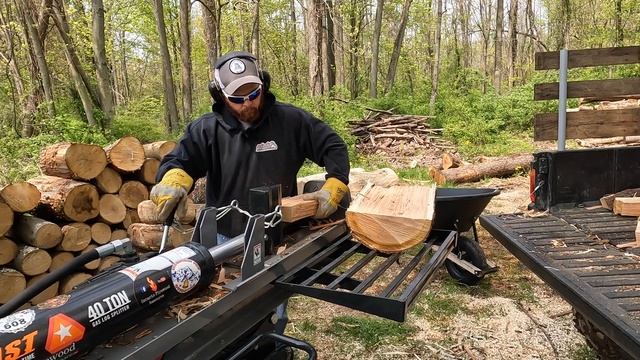 How FAST Is It?? Upgraded Countyline 40 ton Log Splitter Make Bundle Firewood смотреть онлайн