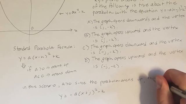 The vertex of the parabola in the xy-plane above is (0, -c). Which of the following is true about смотреть онлайн