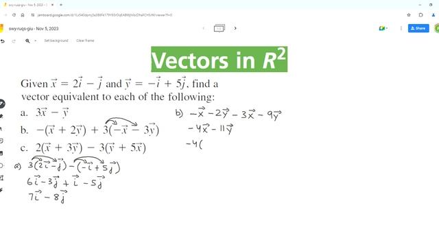 EQUIVALENT VECTOR For Expressions For Vectors x = 2i - j & y = -i + 5j смотреть онлайн