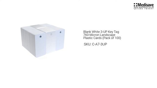 Blank White 3 UP Key Tag 760 Micron Landscape Plastic Cards Pack of 100 C A7 3UP смотреть онлайн