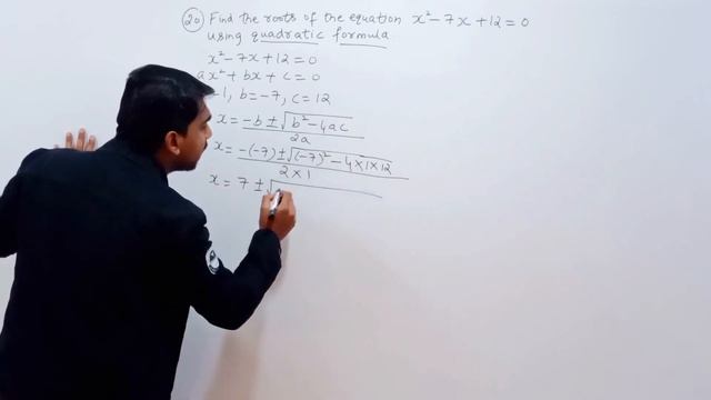 find the roots of the equation x^2 – 7x + 12 = 0 using quadratic formula. смотреть онлайн