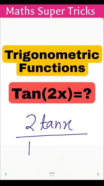 trigonometric Functions Tan(2x) #pi2infinity #shorts смотреть онлайн