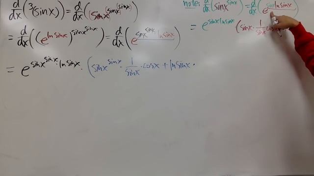 how to take the derivative of (sinx)^(sinx)^(sinx), смотреть онлайн