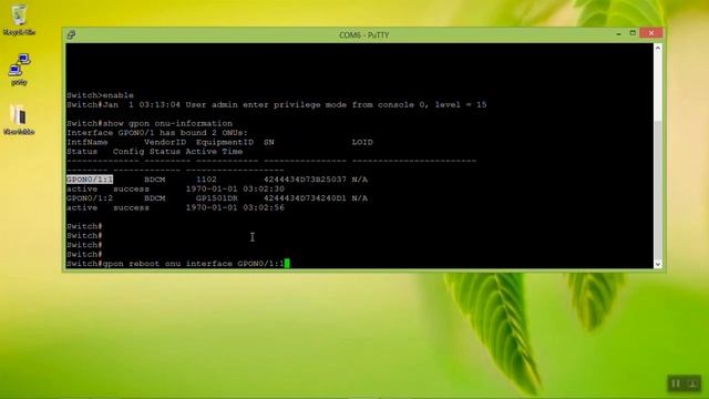 Reboot ONU from BDCOM GPON OLT смотреть онлайн