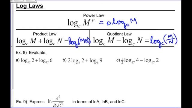 Math 621B Chapter 8 Concept Roundup (Logarithms) смотреть онлайн