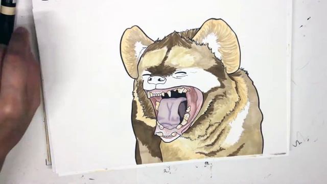 Hyena Drawing - Coloring with Prismacolor Markers смотреть онлайн