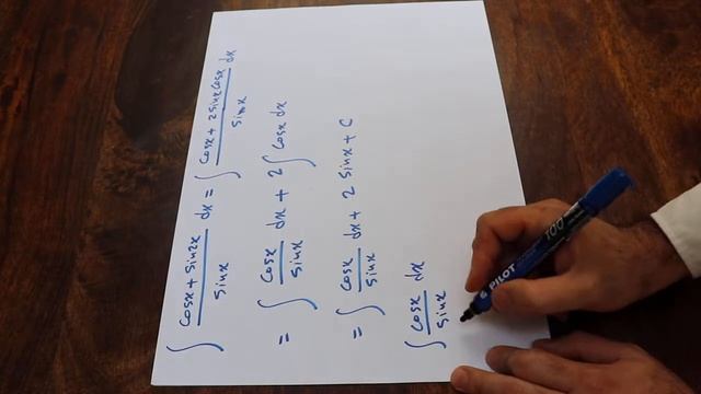Integral of (cos(x)+sin(2x))/sin(x) - Integral example смотреть онлайн