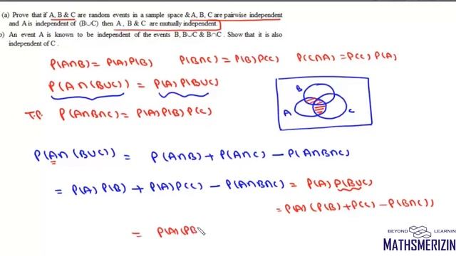 Probability | Solved example | Pairwise and mutually Independent events | A & BUC смотреть онлайн