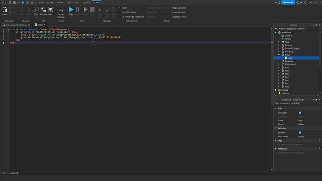 КАК СДЕЛАТЬ БЕЙДЖИК ЗА КАСАНИЕ? | Roblox Studio #GodJiy #robloxstudio