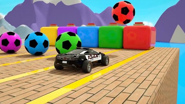 Малышка Акула + Песня полицейского - Футбольные мячи и спортивные машинки, Детские стишки и песни смотреть онлайн