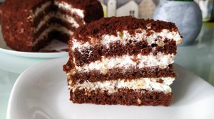 Торт который тает во рту! 🍰 Торт «ПОЛЬ РОБСОН» на кефире со сметанным кремом и орешками!