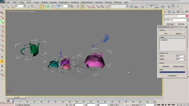 Скрипт. Удаление скрытой поверхности. Script. Hidden Surface Deleter. смотреть онлайн