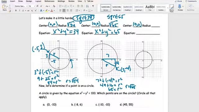 Equation of Circle w/ center at origin смотреть онлайн
