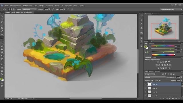 Isometric stone speedpaint (SketchUp and Photoshop) смотреть онлайн