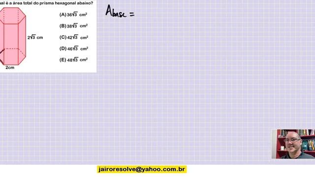 Área total de hexágono ab = 2 e al = 2raiz de 3 смотреть онлайн