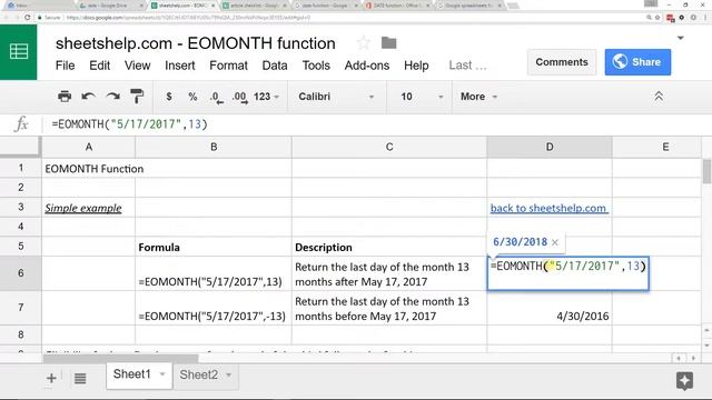 Learn How to Use the EOMONTH Function in Google Sheets смотреть онлайн