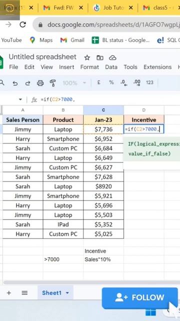 IF Formula in Google Sheet | Google Sheets #shorts #datachampp смотреть онлайн