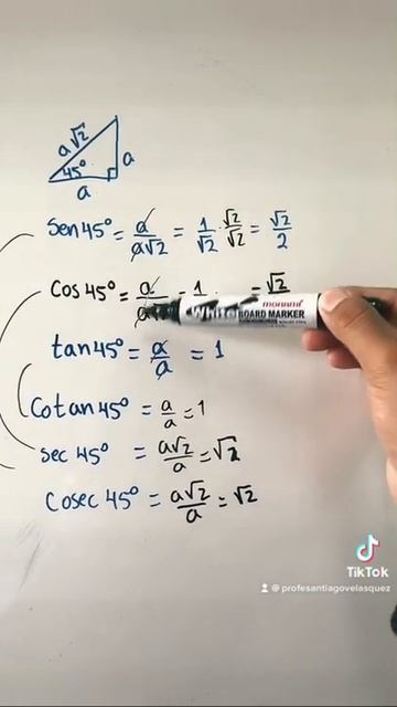 USO DEL TRIÁNGULO NOTABLE DE 45 Grados y las razones trigonométricas смотреть онлайн